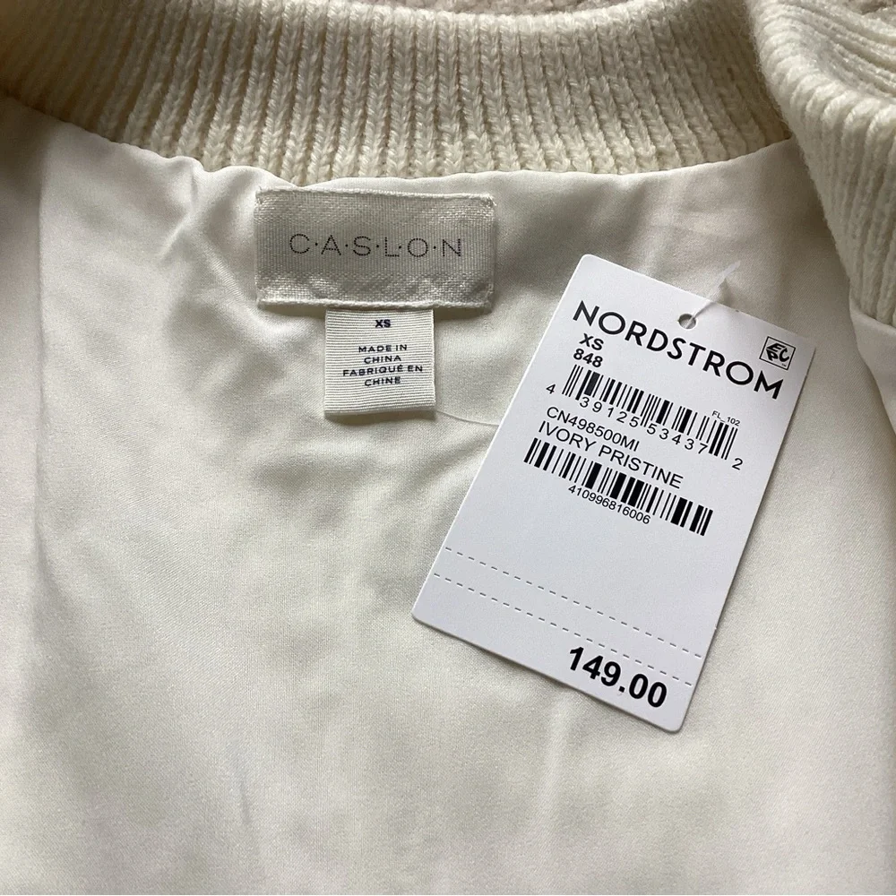 Caslon Cable Zip Up Cardigan XS
